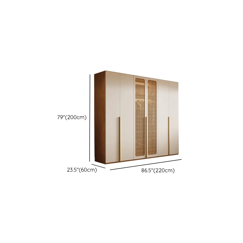 Cocoa Minimalist Manufactured Wood Wardrobe Closet with Soft Close Drawer, Soft Close Door, Interior Shelves, and Clothing Rod - image 11