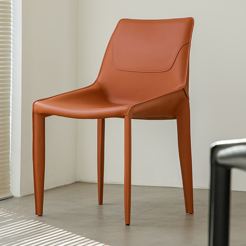 Modern Leather Armless Side Chair with Solid Back - Easy-Care, Warranty - image 18