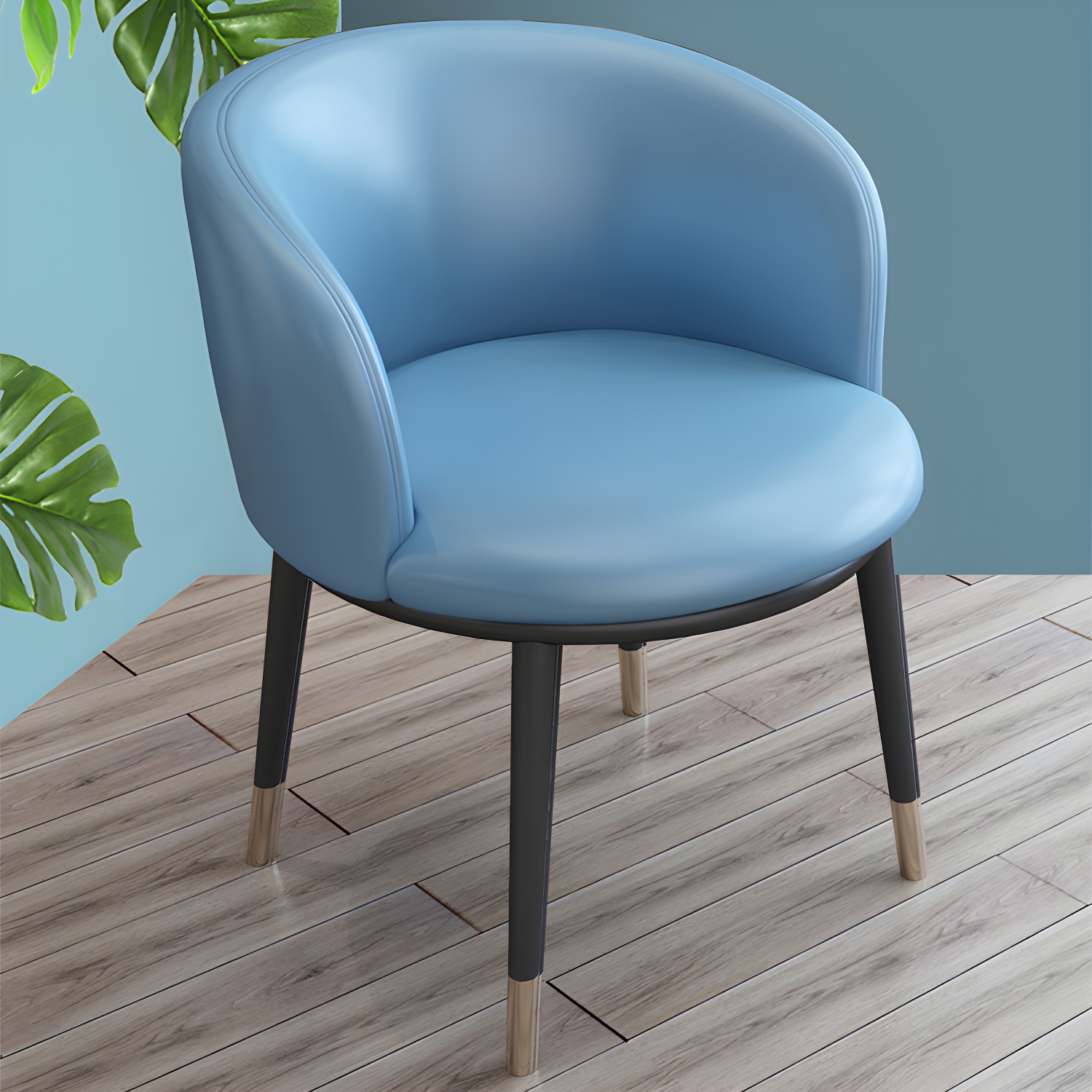 Faux Leather Contemporary Dining Chair with 4 Legs Matte Finish Solid Back Chair - image 25