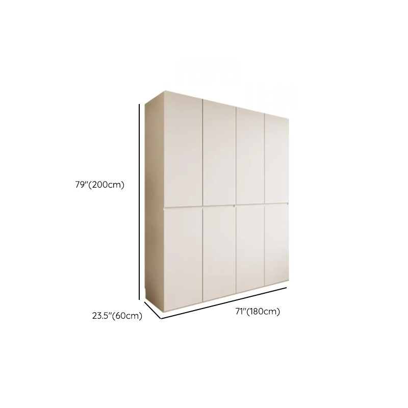 White Minimalist Manufactured Wood Independent Wardrobe Closet with Soft Close Door, Interior Shelves, and Articulated Mechanism - image 9
