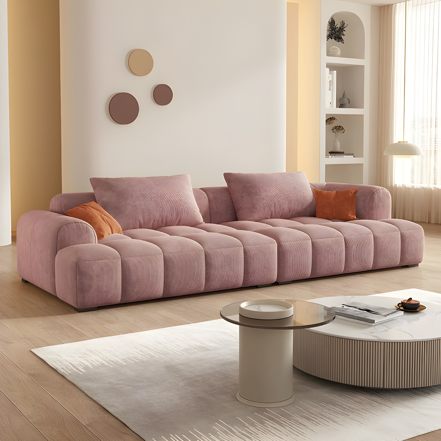 24.8" High Sofa with Tight Back Square Arm Corduroy for Apartment - image 8