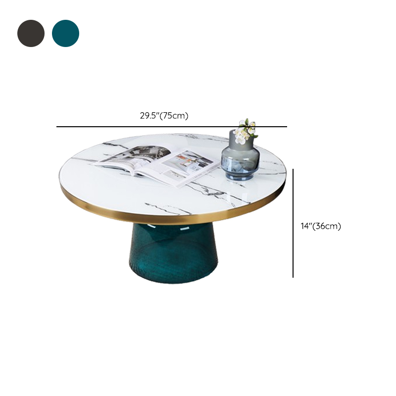 Simplistic Single Side Table with Hardened Glass and Plinth Base, Rounded Top - image 25