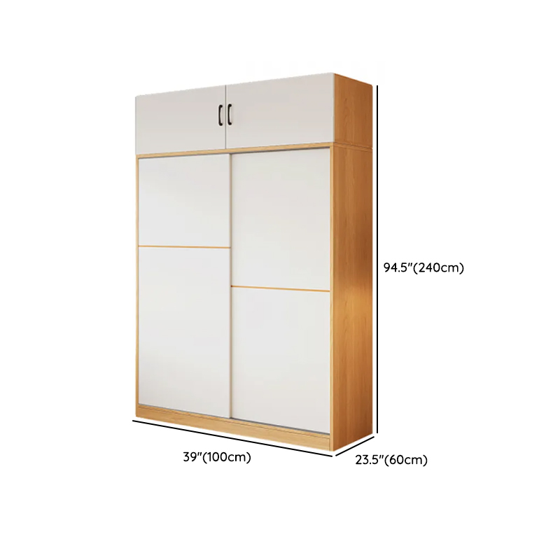 White Minimalist Manufactured Wood Independent Wardrobe Closet with Soft Close Door, Interior Shelves, and Clothing Rod - image 17