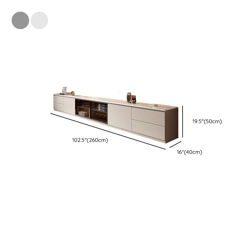 2-Cabinet & 4 Drawers Trendy Sintered Stone TV Stand with Shelf & Cable Management - image 16