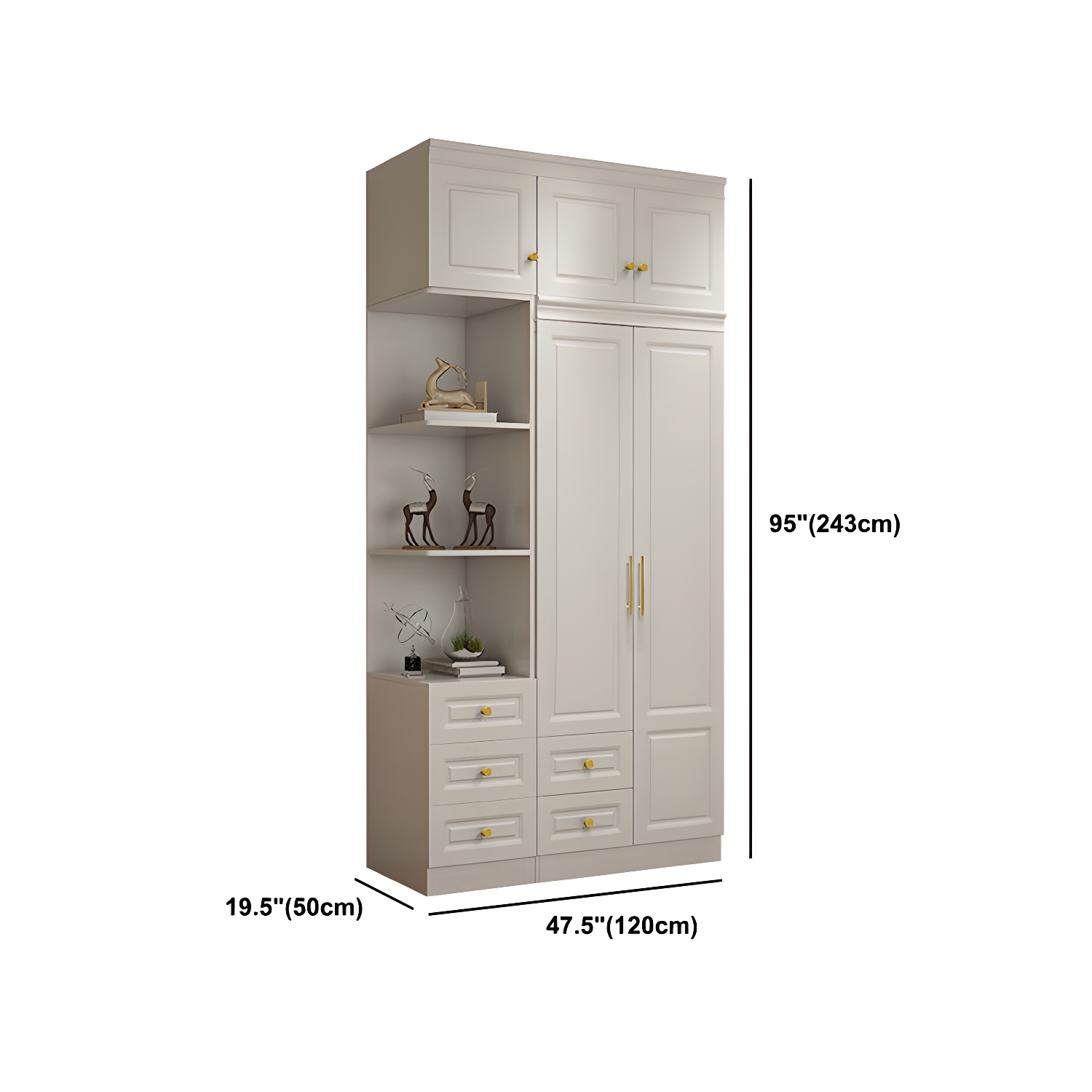 Modern Style Wooden Wardrobe White Colour Soft Close Drawer Wardrobe Closet - image 23