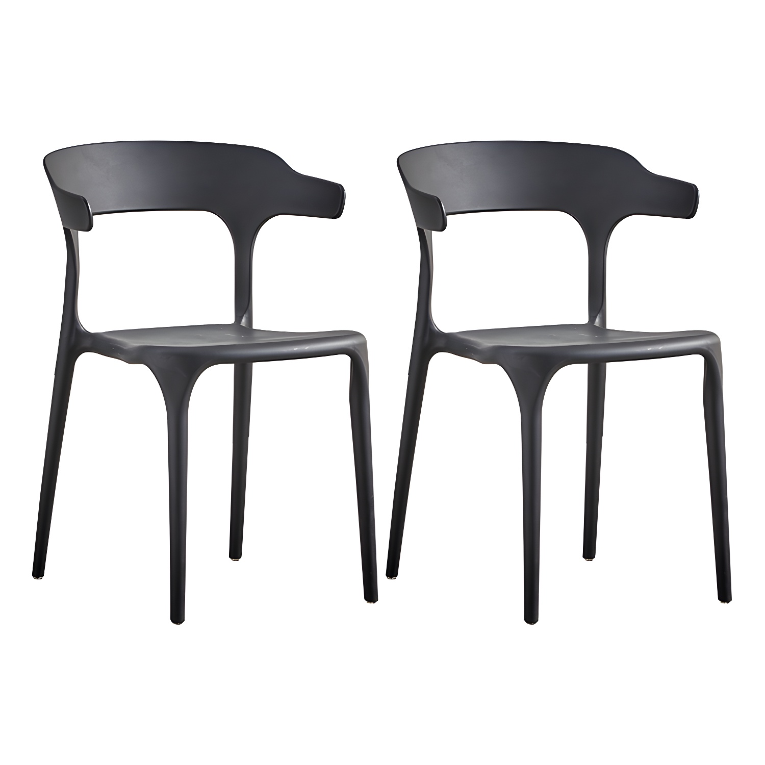 Home Modern Side Chair Stackable Open Back Plastic Dining Room Chair Set