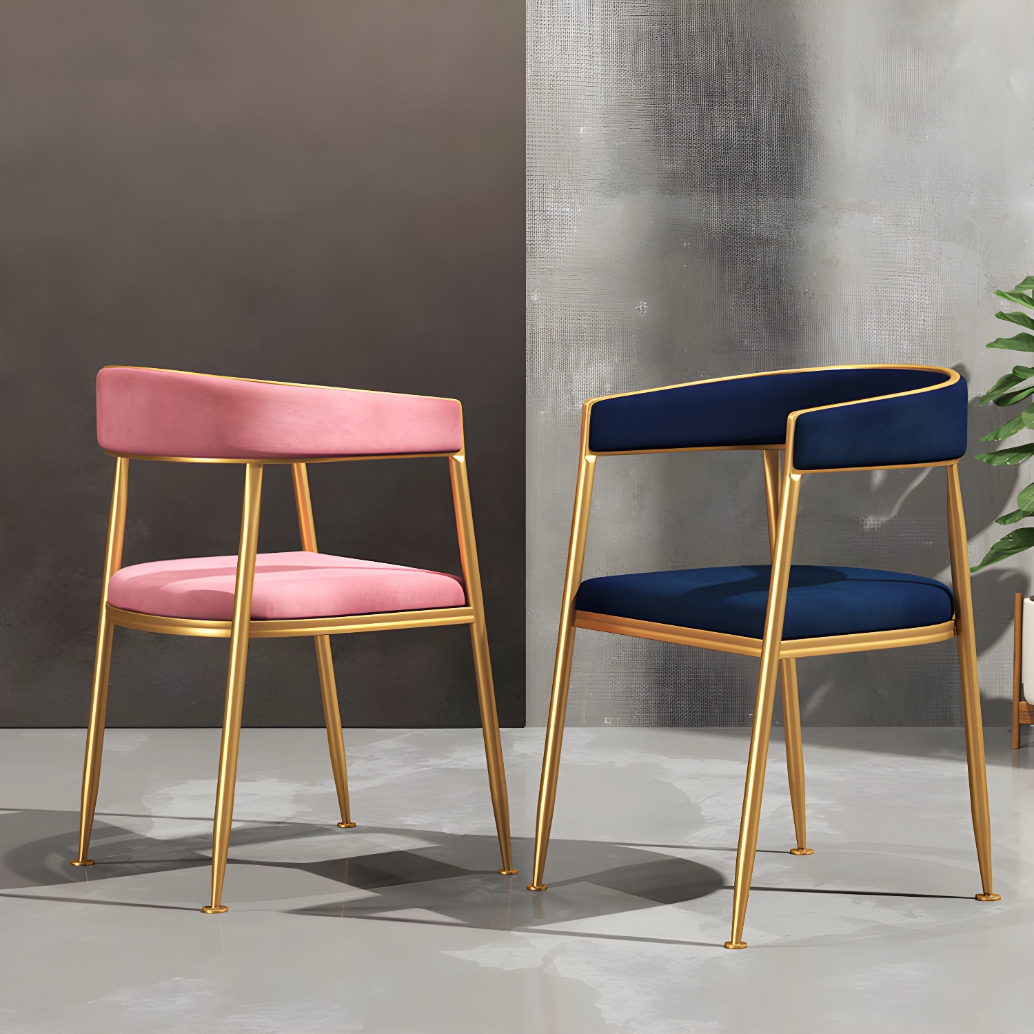 Glam Gold Metal Arm Chair Open Back Dining Side Chair with Upholstered - image 21