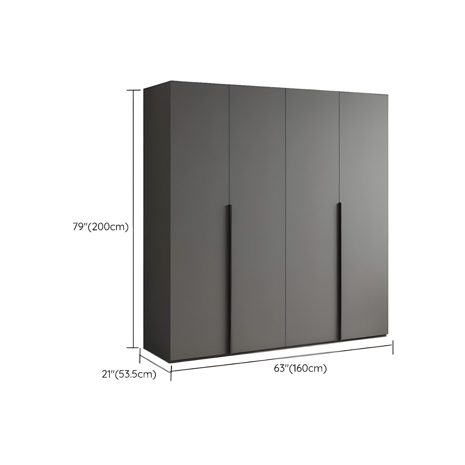 Modern Grey Wood Wardrobe Armoire with Drawers & Shelves for Ample Storage - image 19