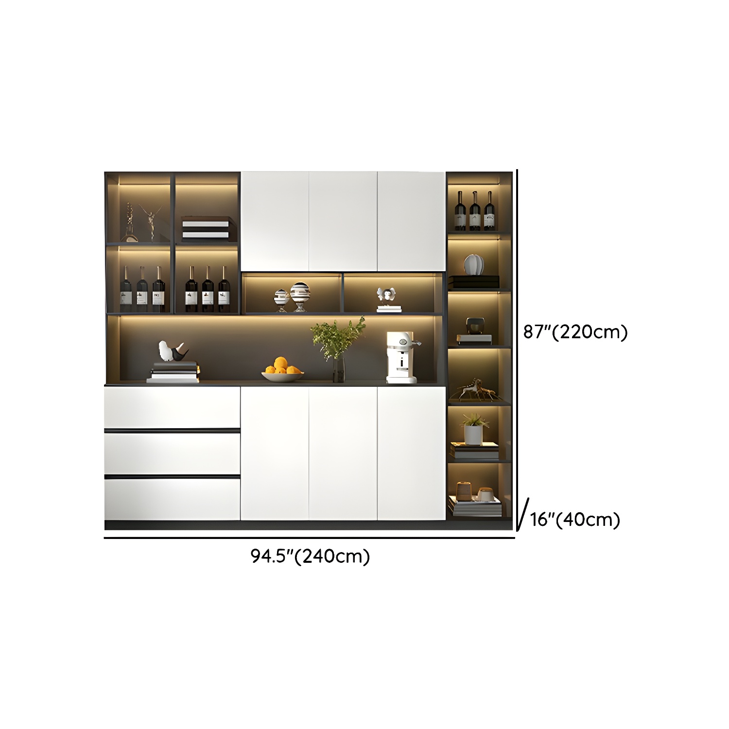 Living Room Modern Stone Sideboard Cabinet with Doors and Drawers - image 17