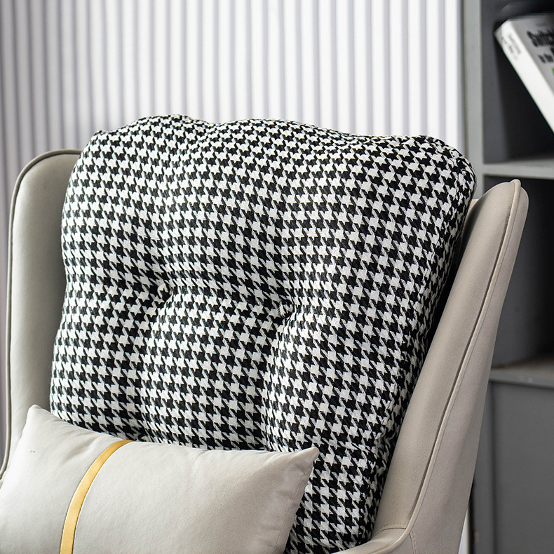 Ergonomic Stationary Round Arm Living Spaces Rocking Chair with Rear, Winged-back Chair - image 17