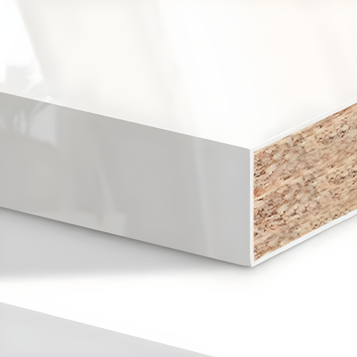 Modern white wood wardrobe armoire with hinged doors, clothing rod & shelves - image 6