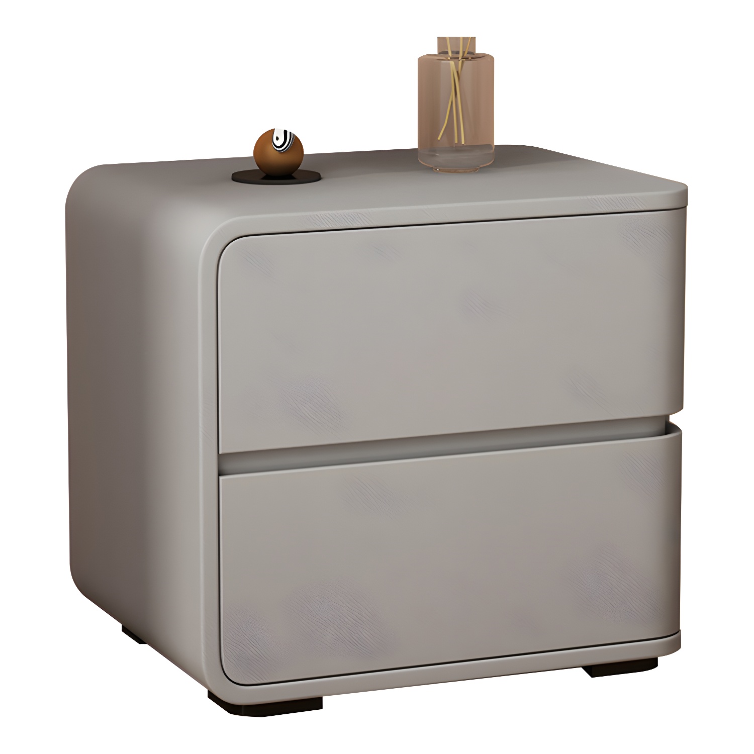 Contemporary Bed Nightstand Solid Wood Bedside Cabinet with 2 Drawers - image 20