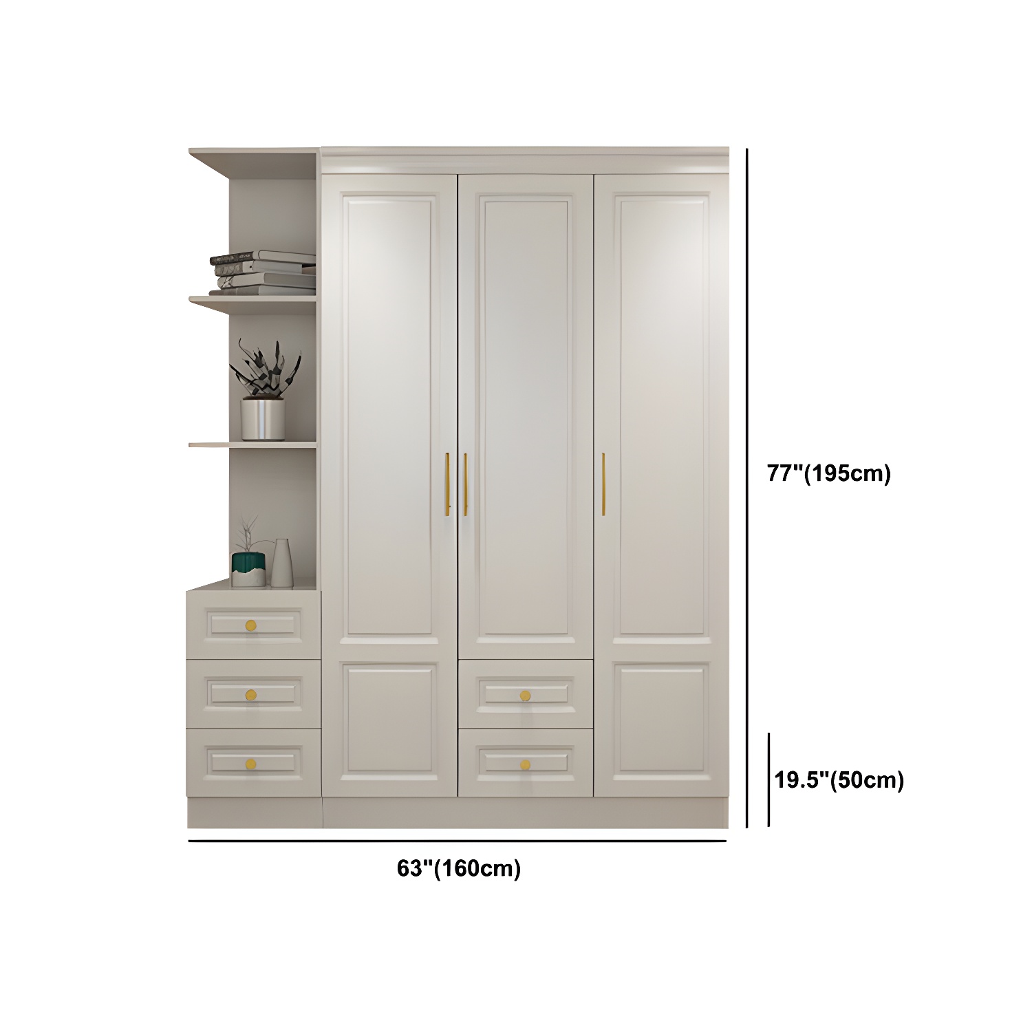 Modern Style Wooden Wardrobe White Colour Soft Close Drawer Wardrobe Closet - image 24