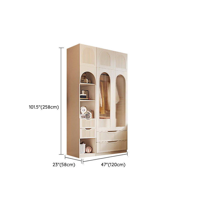 Chalk Almirah in Timber with Clothing Rod, 3 Cabinets/2 Cabinets and 5-Drawer/4-Drawer/3-Drawer in a Minimalist Style, 3-Shelf/2-Shelf Included/Not Included - image 33