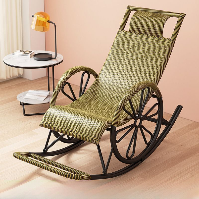 Craftsman Cane Porch Rocker with Round Arm - image 4