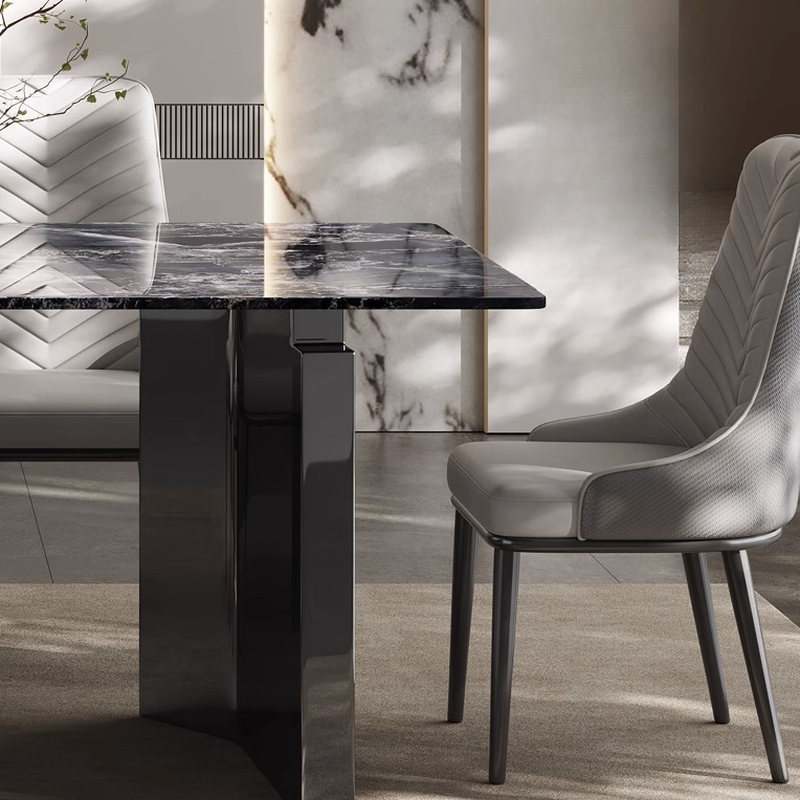 Dining Table Set with Marble Slab Top for 6 People/4 People in Multicolor - image 10