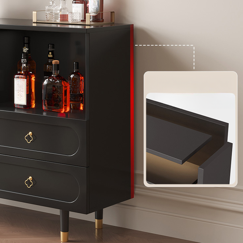 Glamorous Engineered Wood Buffet Table with 2 Drawers, Glass-panel Door and Adaptable Shelf - image 5