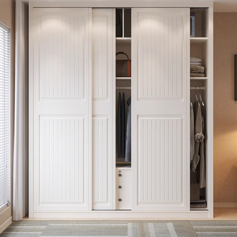 White Modish Manufactured Wood Independent Armoire Cabinet with Soft Close Drawer, Soft Close Door, and Interior Shelves