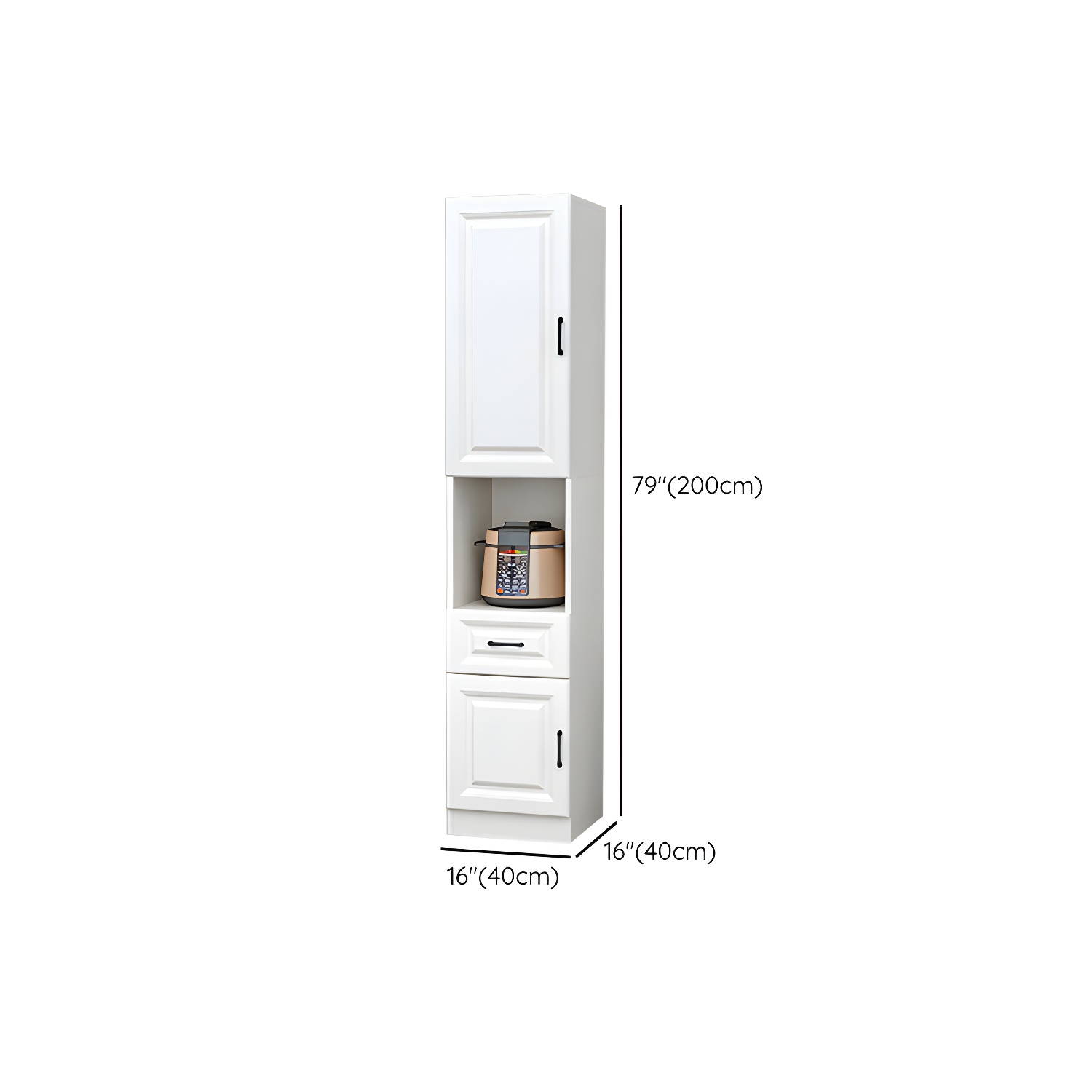Wood Glam Server with Cabinets and Drawers - Narrow Size - Stylish and Functional - image 15