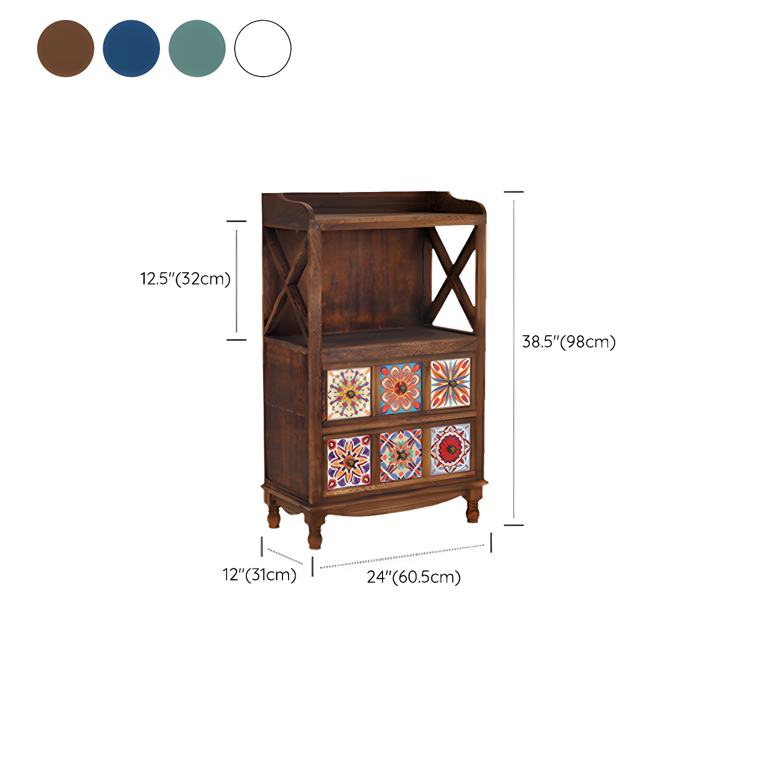 Rustic Farmhouse Wood Server - Compact Sideboard with Drawers and Open Storage - image 19