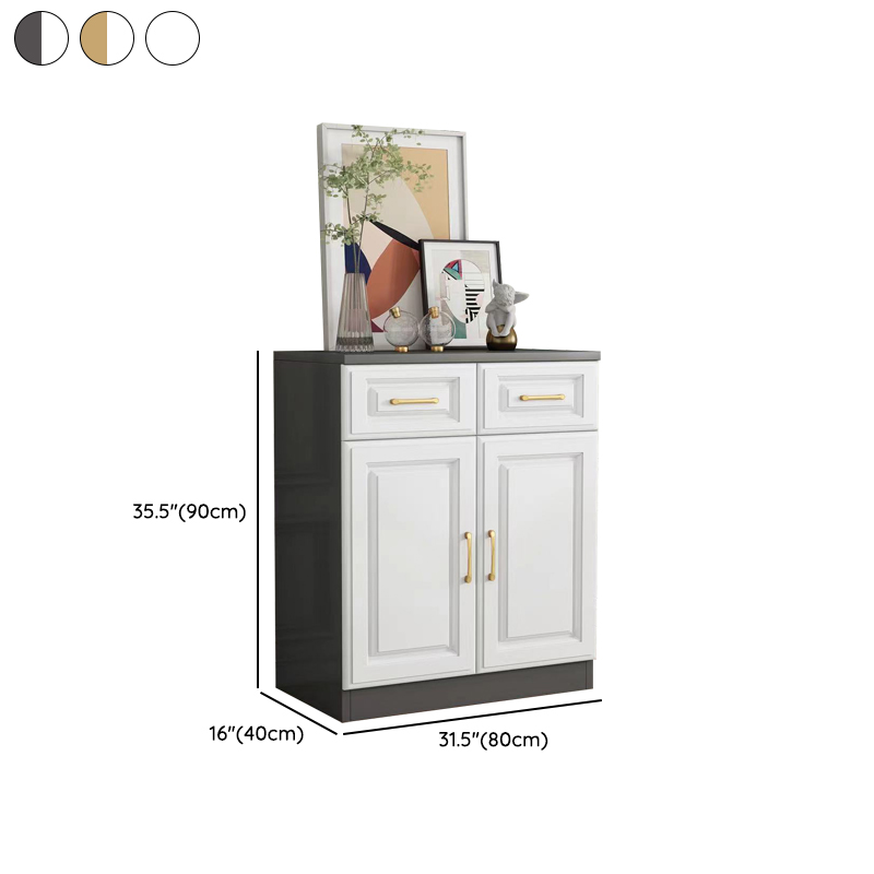 Detached Narrow/Standard Sideboard in Slab for Sitting Room with Pantry Hutch, 1 Shelf, 4 Doors/3 Doors/2 Doors and 4 Drawers/3 Drawers/2 Drawers in a Trendy Style - image 12