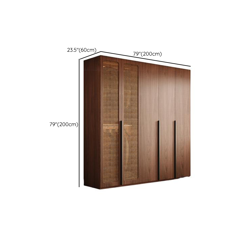 Cocoa Minimalist Natural Wood Wardrobe Closet with Compartments, Soft Close Door, Interior Shelves, and Clothing Rod - image 11