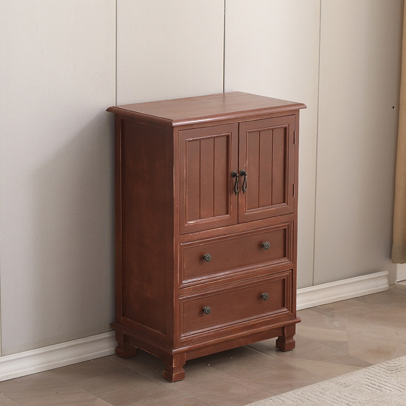 Scandinavian Narrow Metal Lingerie Chest/Semainier, Features 1 Cabinet and Included Shelves - image 3
