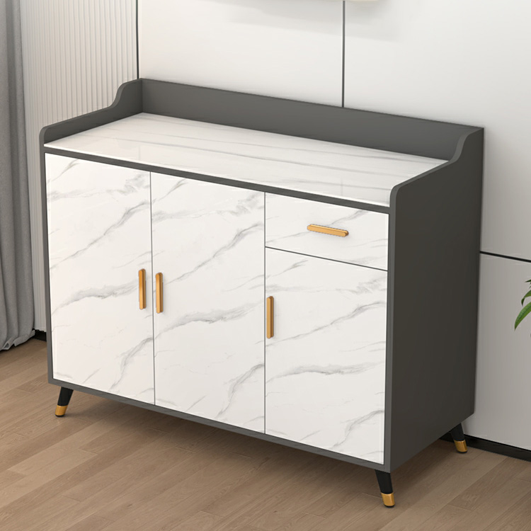 Contemporary Wood Sideboard Credenza with Stone Countertop and Drawers Included - image 6