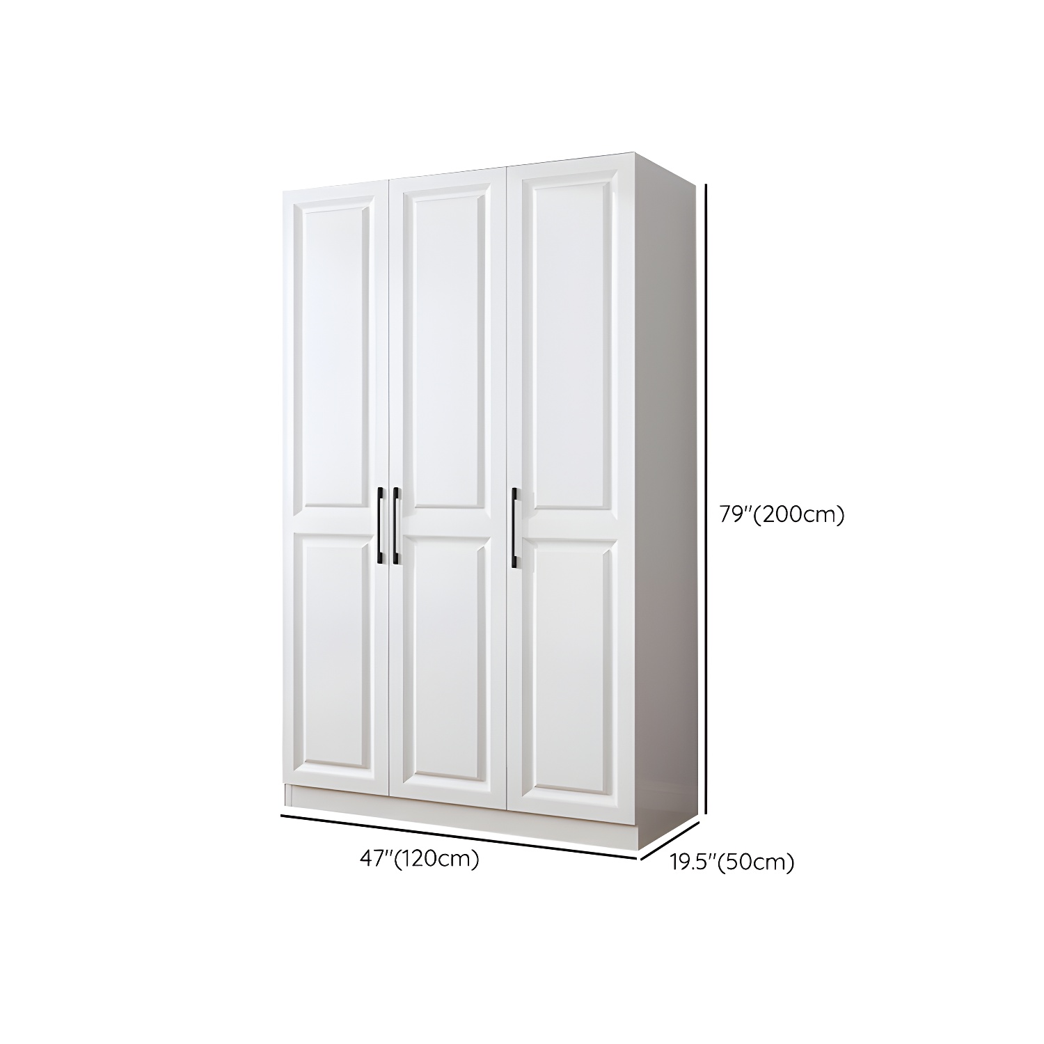Modern White Wood Wardrobe Armoire with Shelves & Clothing Rod - Spacious and Stylish - image 14