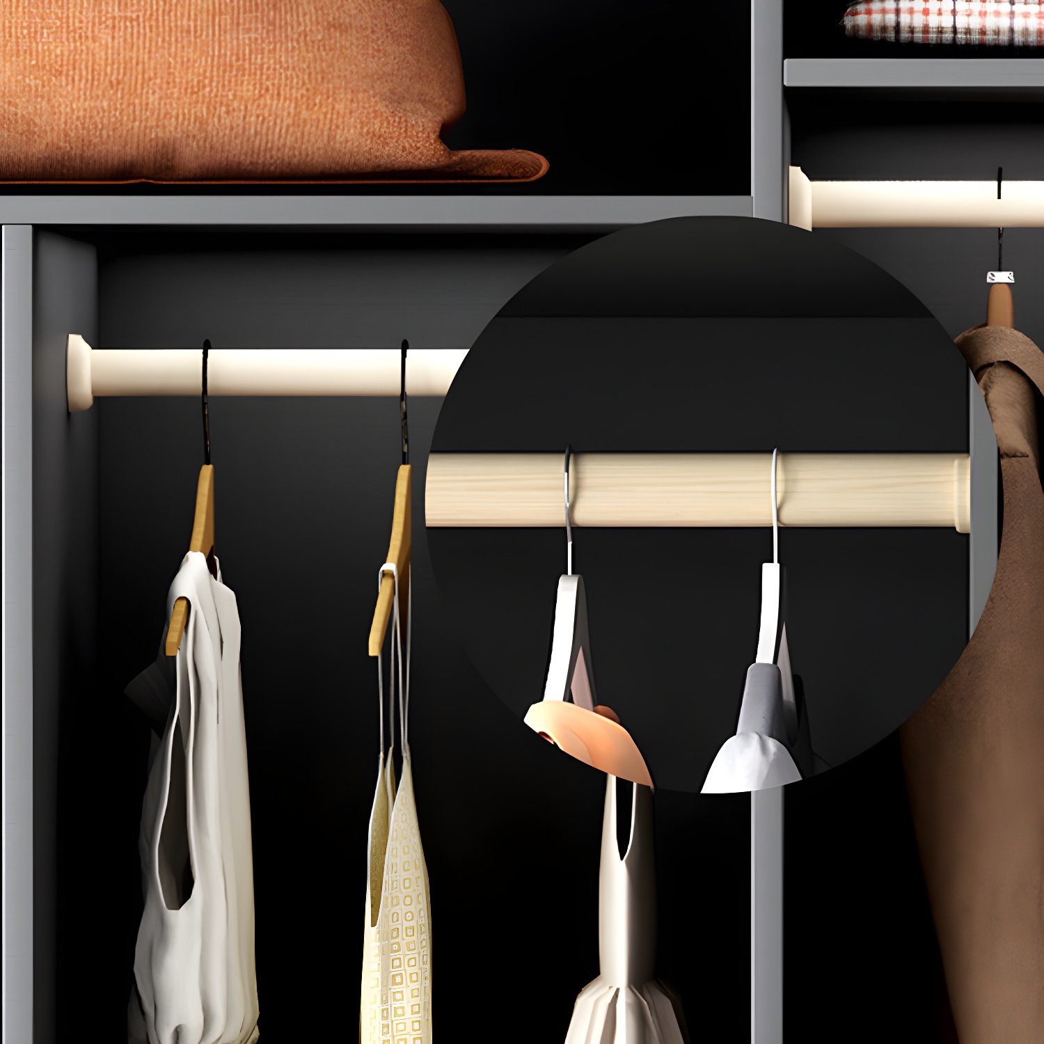 Modern Wooden Wardrobe Cabinet Bedroom Soft Close Doors Armoire - image 6