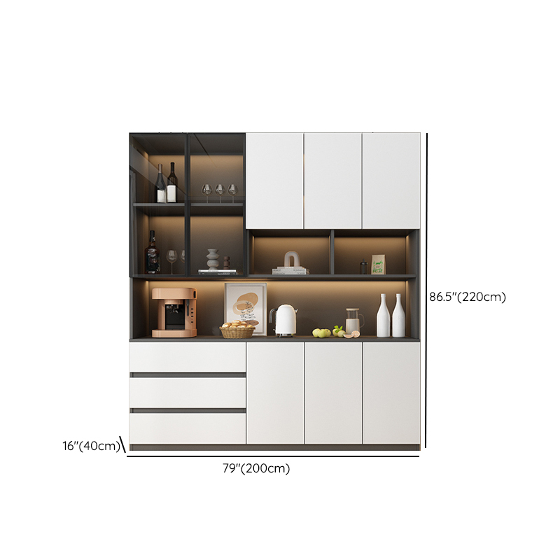 Two Toned Unclosed & Self-supporting Wide Sideboard with 2 Shelves & Benchtop - image 29