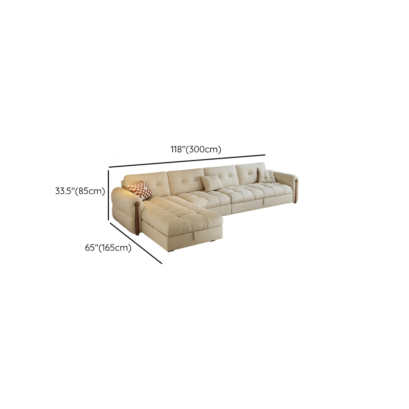L-Shape/Straight Sofa/Sofa Chaise with Under-seat-storage, Left Hand Facing Orientation, Round Arm, and Button-tufted Details - image 11