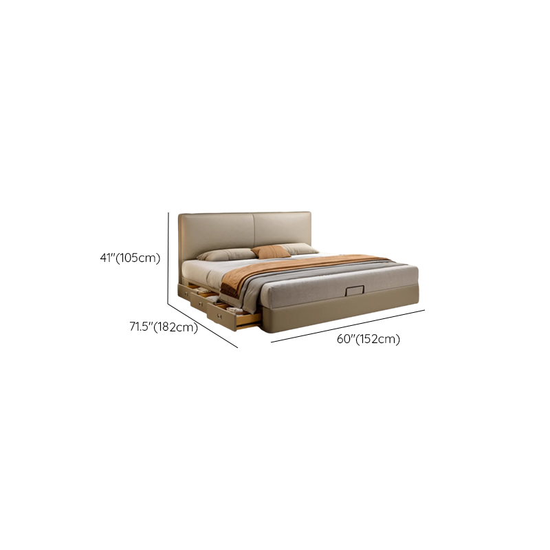 Light Gray Storage Included Panel Bed with 3 Storage Boxes, Natural Wood Frame, and Sponge Upholstery - image 21