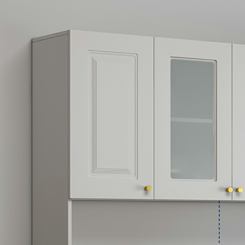 White Modern Wood Sideboard with Drawer and Cabinet with Adjustable Shelves - image 6