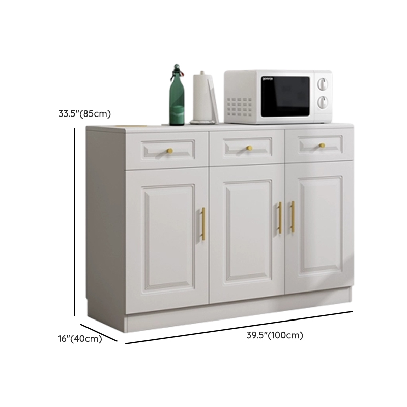 White Modern Wood Sideboard with Drawer and Cabinet with Adjustable Shelves - image 12