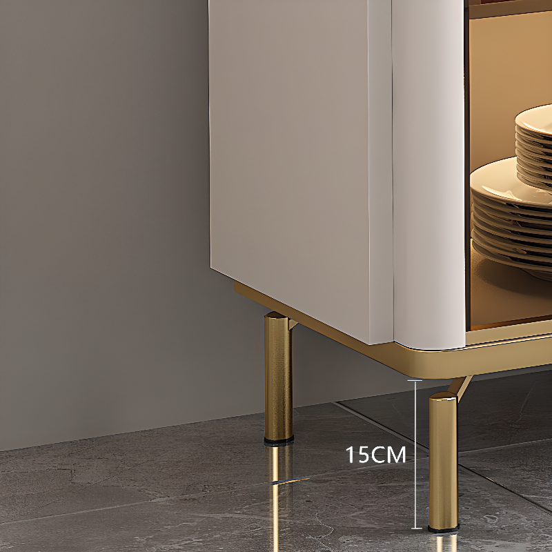 Floor Server/Buffet Table in Slab for Living Room with Glass Doors and Slate Countertop in a Luxurious Style - image 6