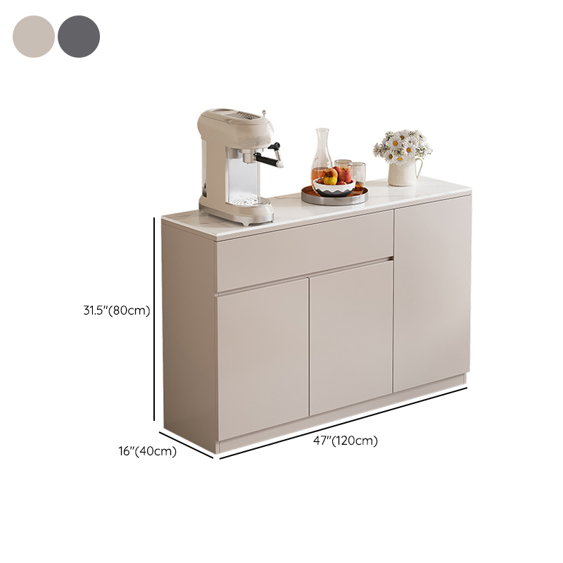 Standard/Wide Modish Adaptable Shelf Sideboard with Pantry Hutch and Sintered Stone Countertop, 3 Drawers/2 Drawers/Single Drawer & 3 Doors/4 Doors - image 9
