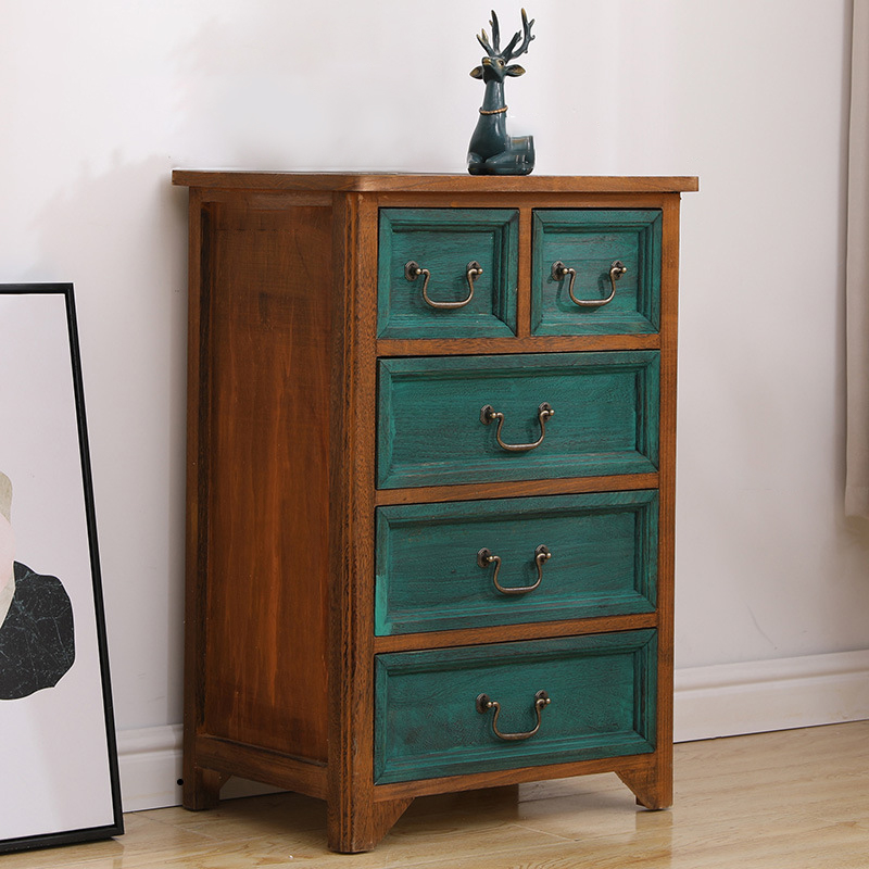 Minimalist Rectangle Brown/White Wood Top Accent Chest with Soft Close Drawer Living Room