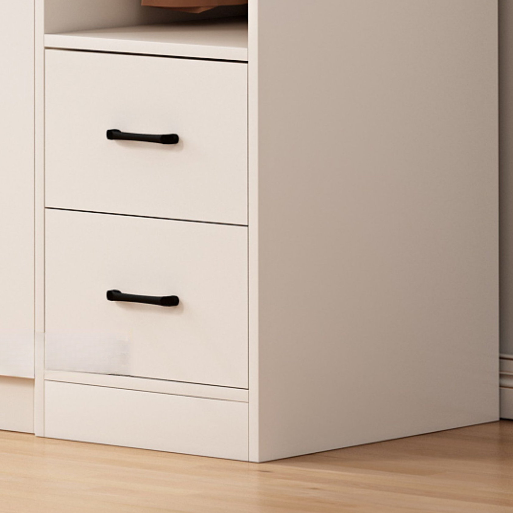 Modish Manufactured Wood Independent Armoire Cabinet with Soft Close Door, Interior Shelves, and Clothing Rod - image 9