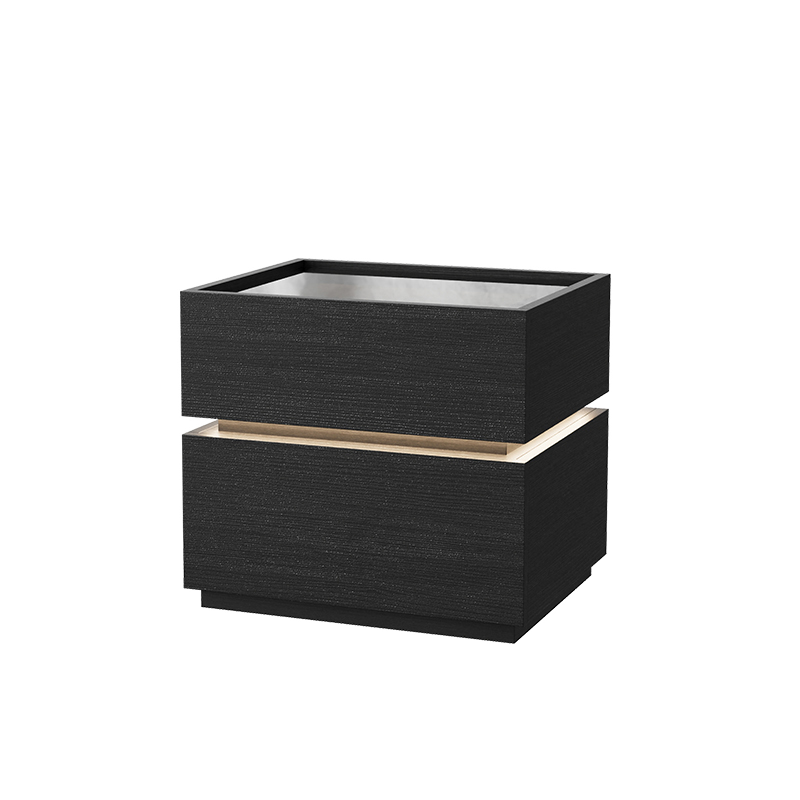 Organic Modern Nightstand With Drawer Organization with Glass Countertop and Illuminating Lighting