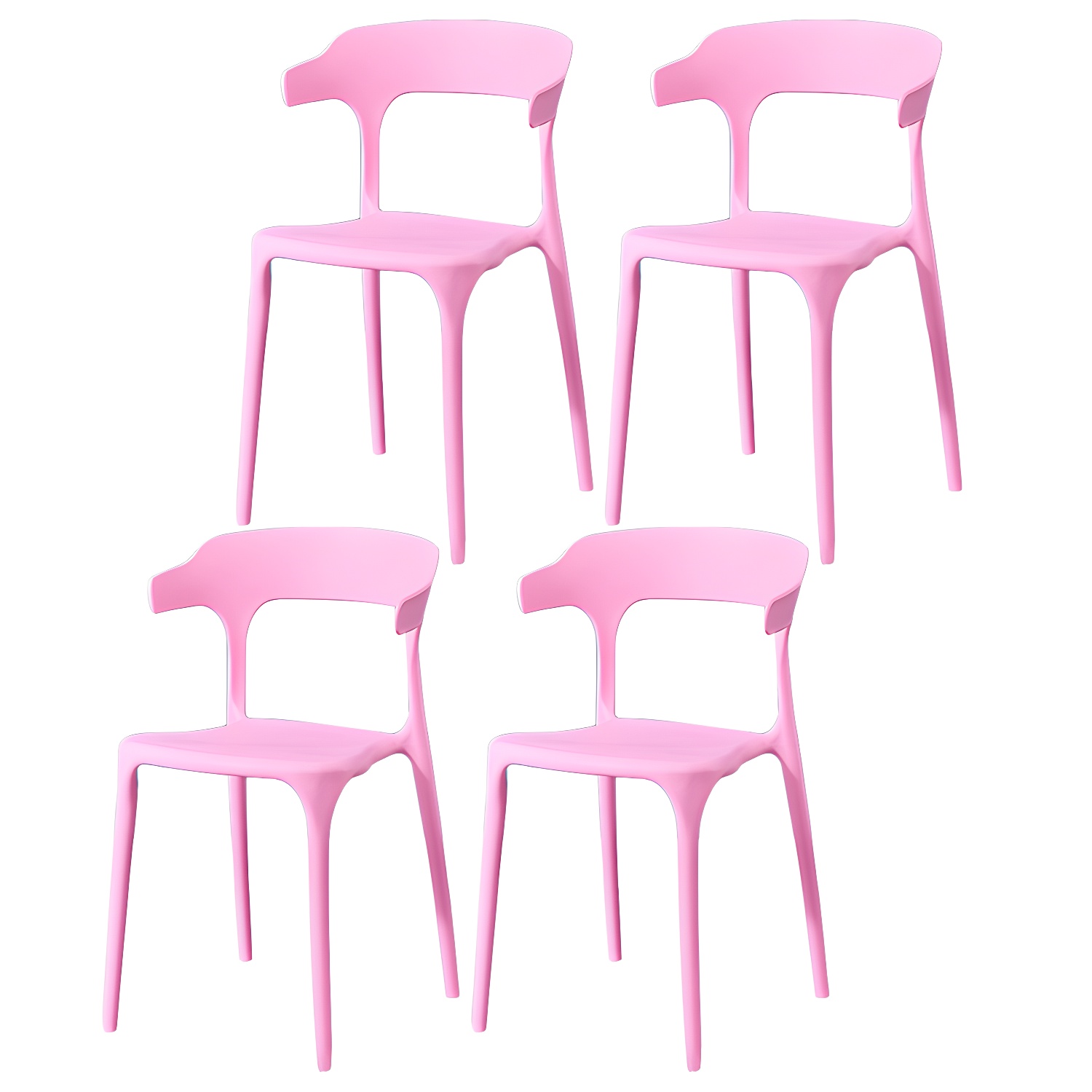 Glam Plastic Side Chair Matte Finish Open Back Dining Chair for Dinning Room - image 10