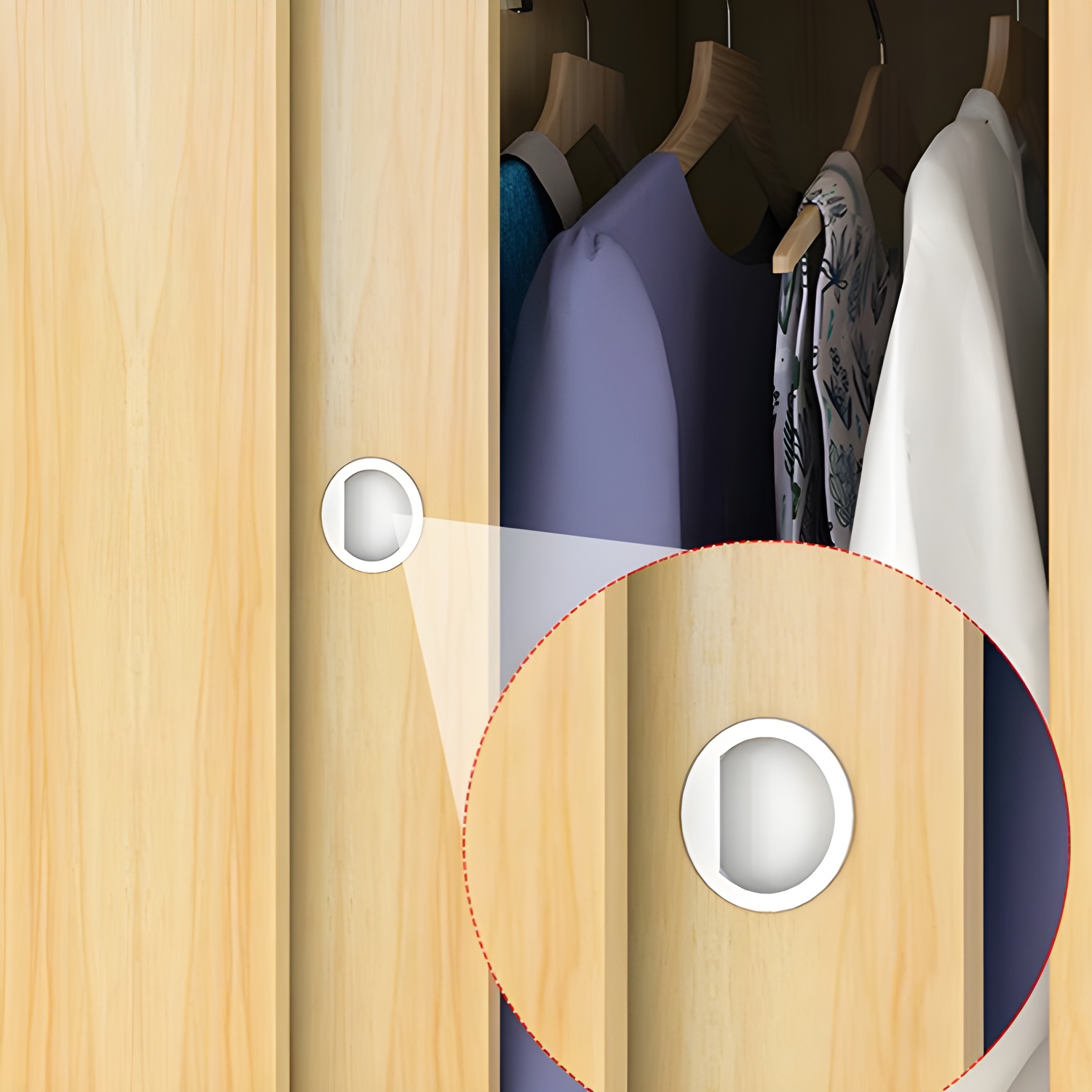 White Wood Double Door Industrial Wardrobe 5 Shelves Cabinet - image 14