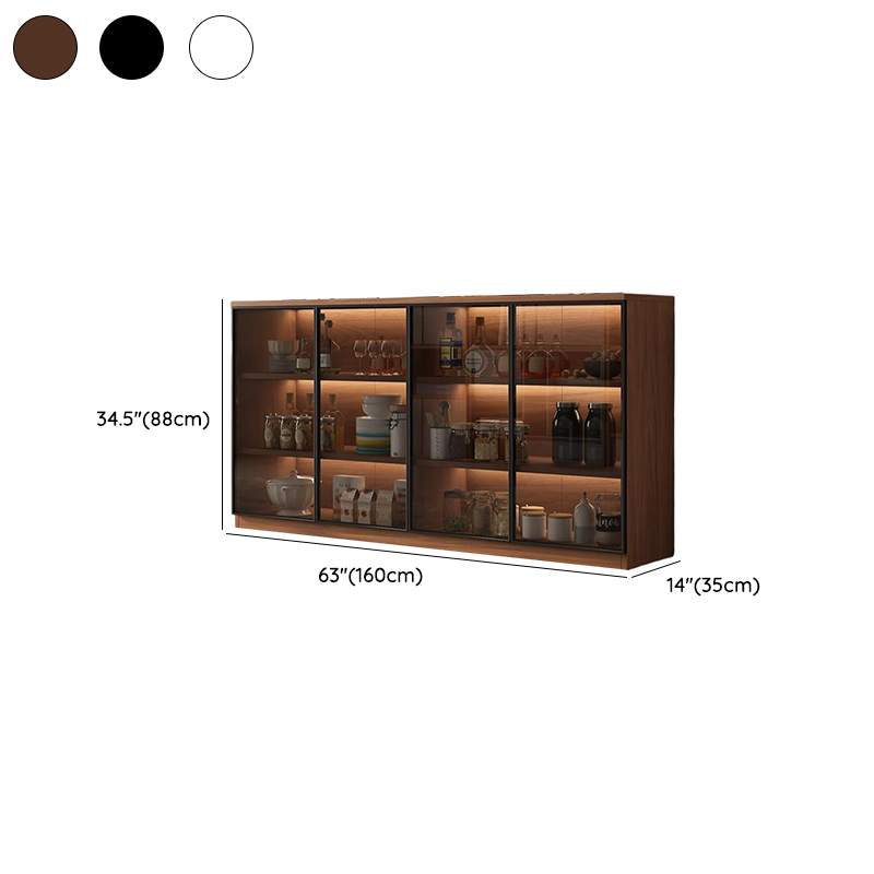 Trendy Sideboard with Cupboard, Narrow/Standard Size, Three Internal Shelves, Composite Wood Countertop, and Glass-panel Door - image 14