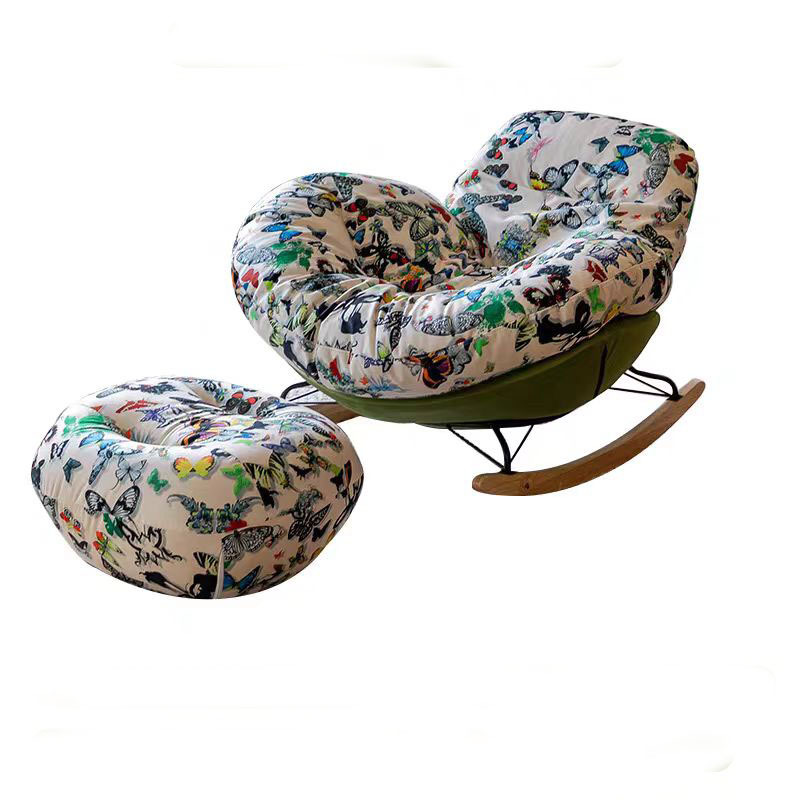 Modern Scratch-tolerant Upholstered Rocking Chair with Padded Comfort - image 14
