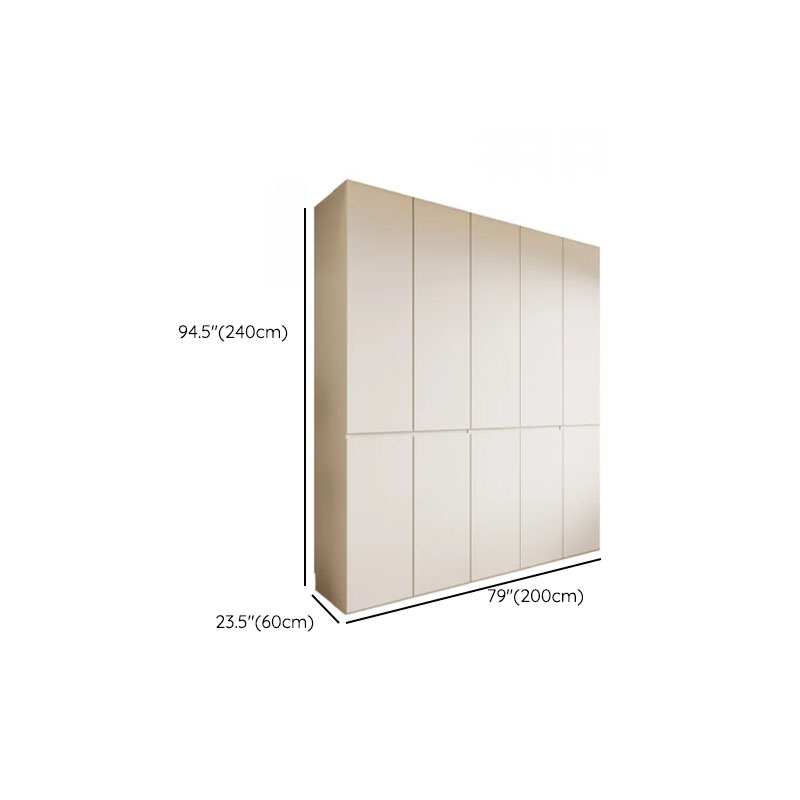 White Minimalist Manufactured Wood Independent Wardrobe Closet with Soft Close Door, Interior Shelves, and Articulated Mechanism - image 19