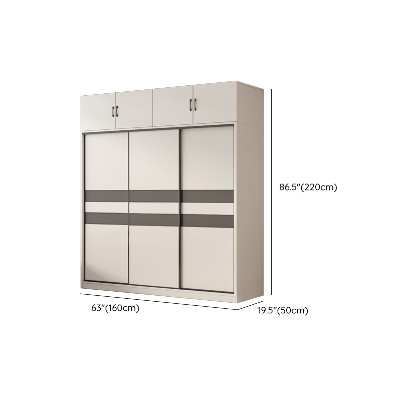 Chalk Nordic Timber Wardrobe with 3 Drawers, Self-supporting Design, Soft Close Door, and Clothing Rod - image 21