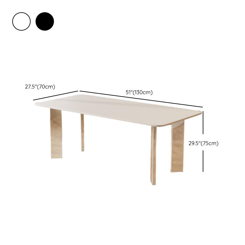 Minimalist Rectangular Slate Stone Dining Table Set with 4 Legs and Padded Chair Back - image 8