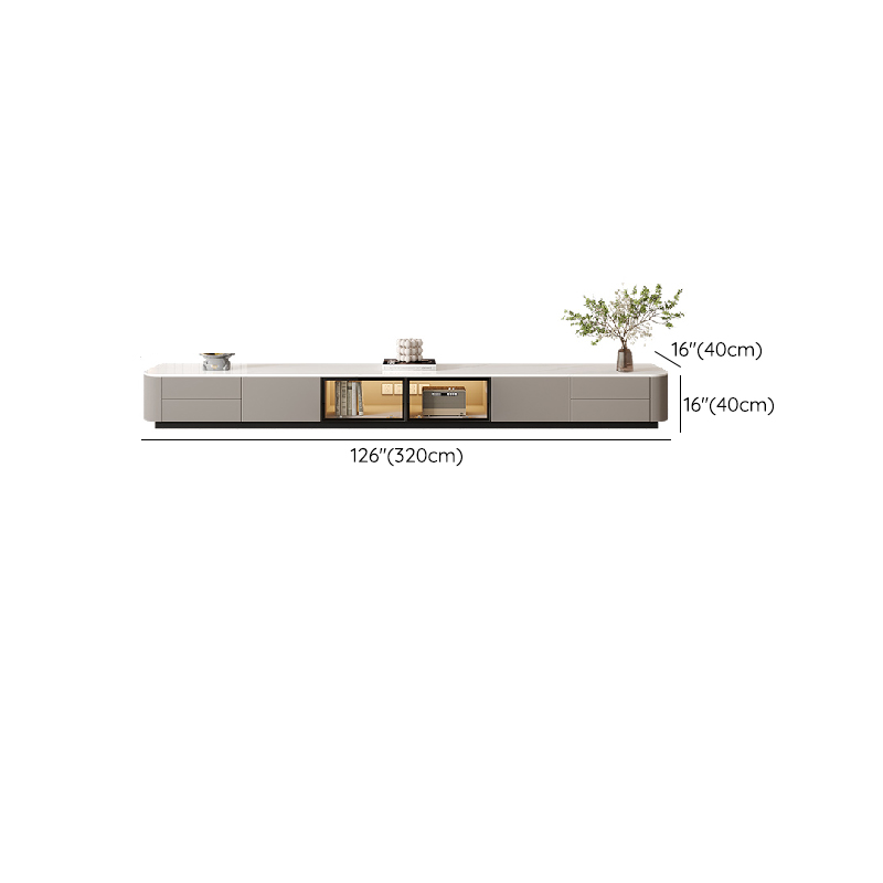 Rectangle Parlor TV Stand with Light and Gate Door - image 19