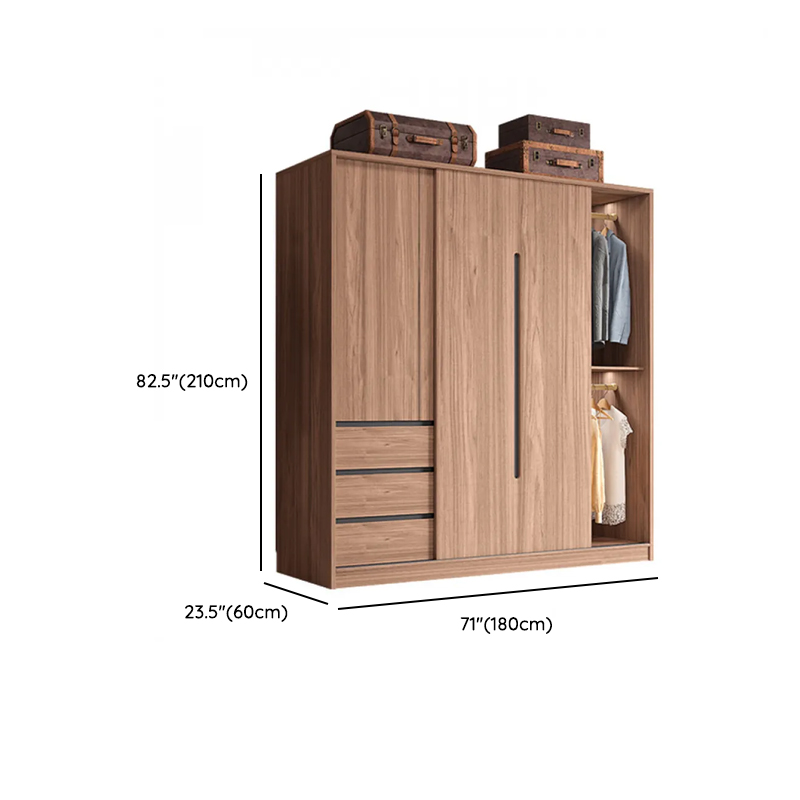 Modern Simple Style Sand Manufactured Wood Self-supporting Wardrobe with Soft Close Drawer, Interior Shelves & Soft Close Door - image 13