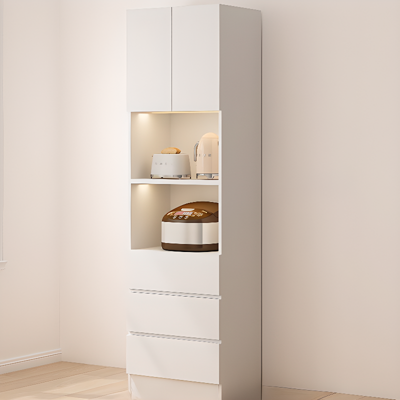 Simple Sideboard with Multiple Drawers, Closet Cabinet, Standard and Narrow Sizes, 1 or 2 Shelves, Wood Countertop, 2 to 5 Doors